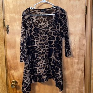 Karen Kane sheer animal print top-Size 1x